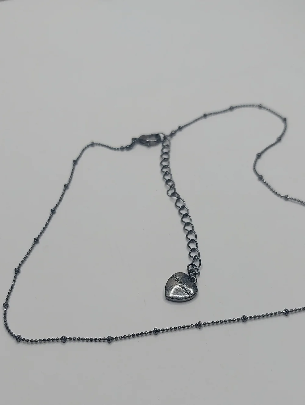 Betsey Johnson Kiss Me Sparkly Red Lips Dainty Gun Metal Chain Pendant Necklace